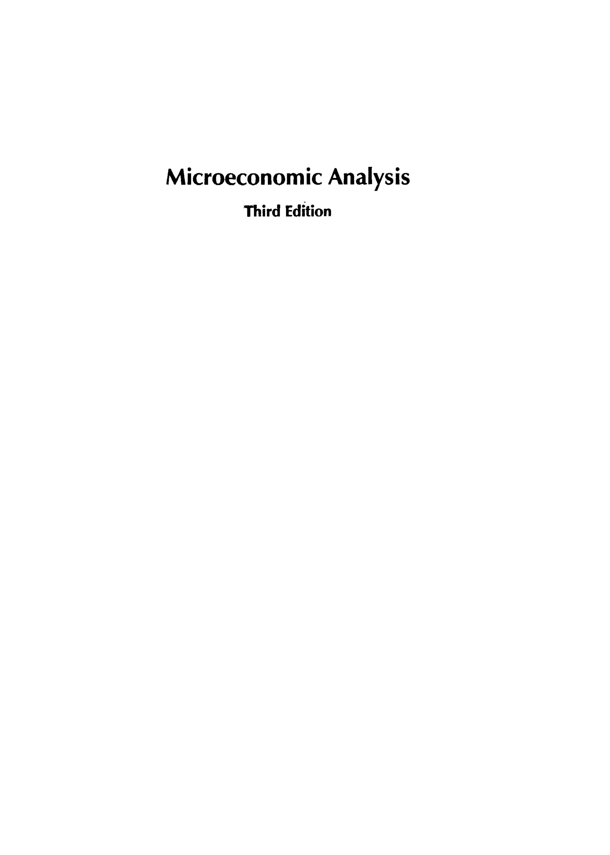 Hal varian microeconomic analysis - 3rd ed | PDF