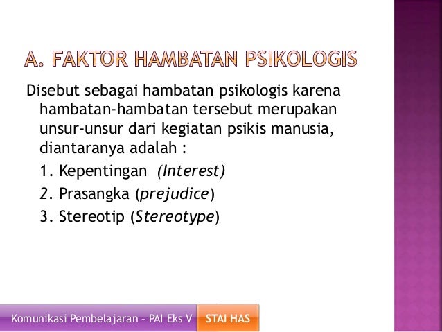 Hambatan hambatan dalam komunikasi pembelajaran