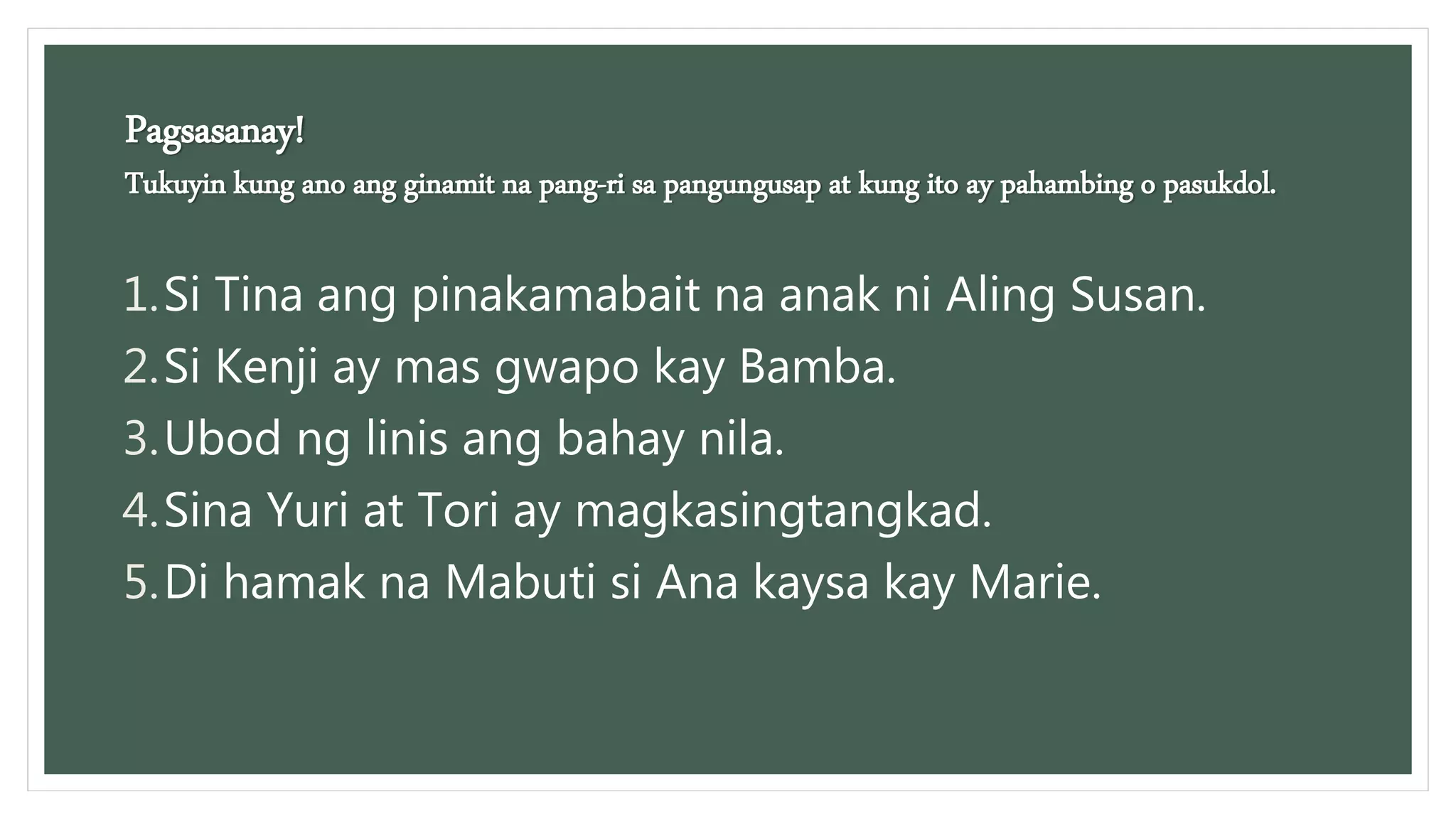 Filipino 8- Hambingan ng Pang-uri | PPTX