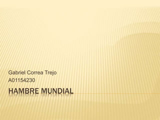 HAMBRE MUNDIAL
Gabriel Correa Trejo
A01154230
 