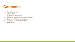 Hamcrest | PPT