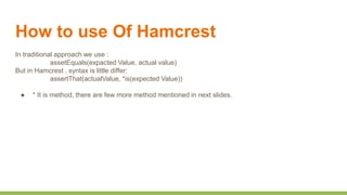 Hamcrest | PPT