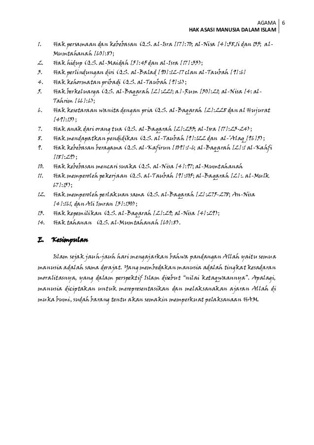 Ham Dalam Islam