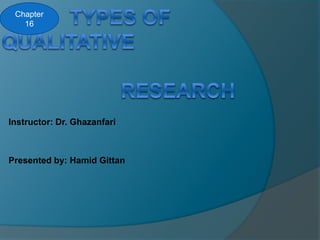 Instructor: Dr. Ghazanfari
Presented by: Hamid Gittan
Chapter
16
 