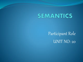 Participant Role
UNIT NO: 20
 