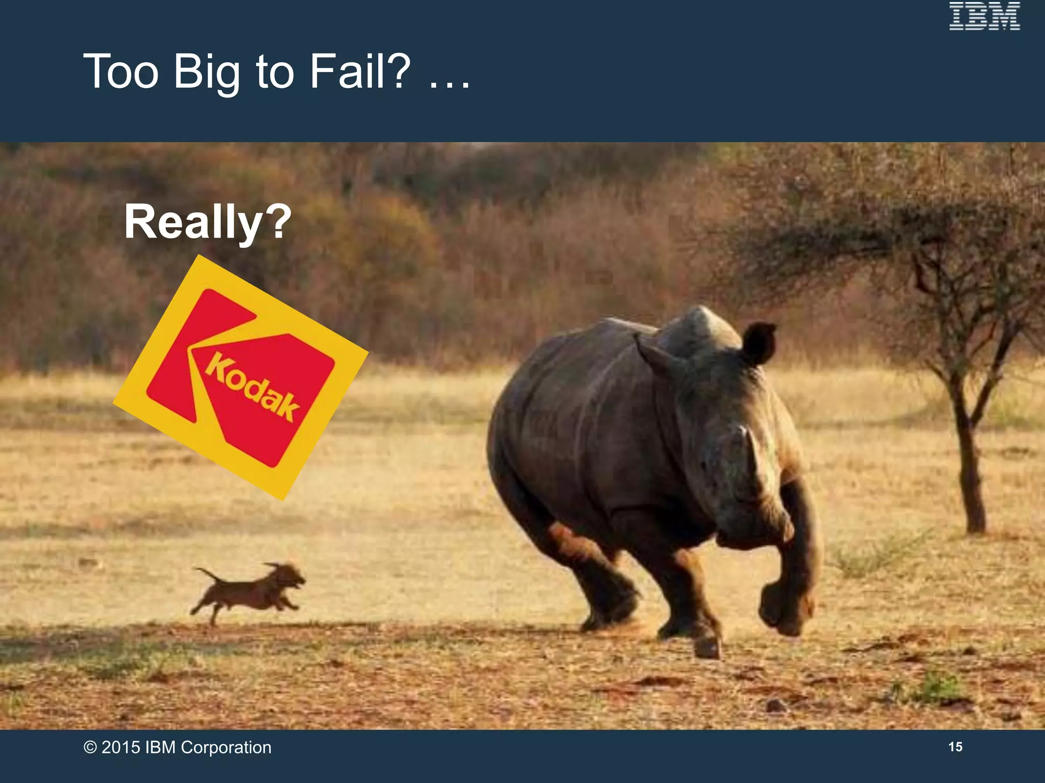 Too Big to Fail? …
15
Really?
© 2015 IBM Corporation
 