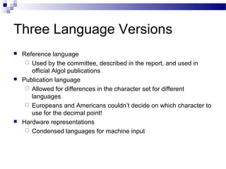 ALGOL ailesi programlama dilleri | PPT
