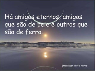 Entardecer no Polo Norte Há amigos eternos, amigos que são de pele e outros que são de ferro. 
