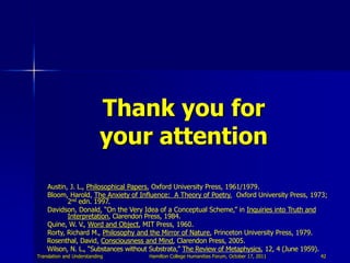 Thank you for
                           your attention
    Austin, J. L., Philosophical Papers, Oxford University Press, ...