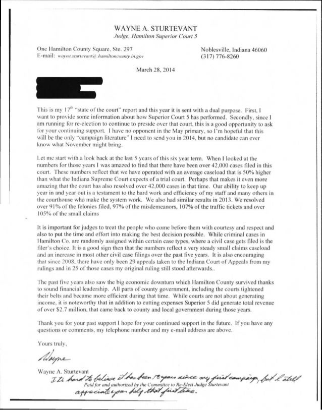 hamilton county judge wayne sturtevant letter how do you address a judge in a letter