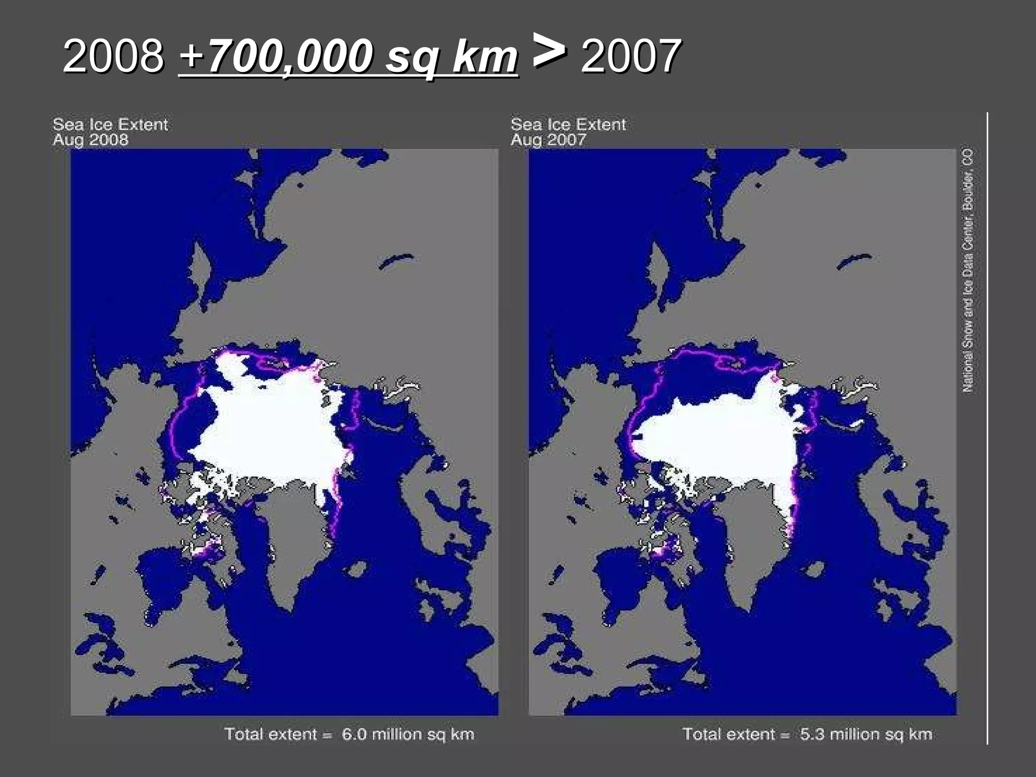 2008  + 700,000 sq km   >  2007 