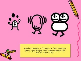 Hamlet manda a llamar a los cómicos para que hagan una representación  En el castillo  