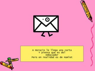 A Horacio le llega una carta Y piensa que es del Embajador Pero en realidad es de Hamlet 