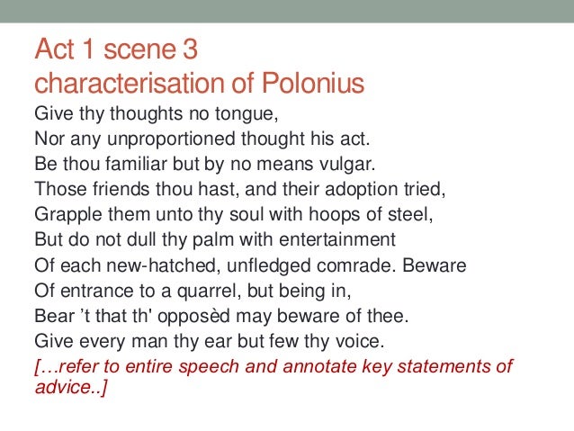 Polonius advice to laertes analysis