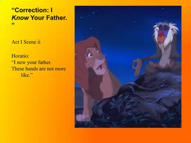 Hamlet Lion King Comparison PPT Hamlet Lion King Comparison PPT
