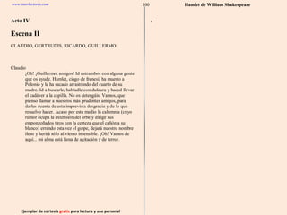 Ejemplar de cortesía  gratis  para lectura y uso personal 100 www.interlectores.com Hamlet de  William Shakespeare 
