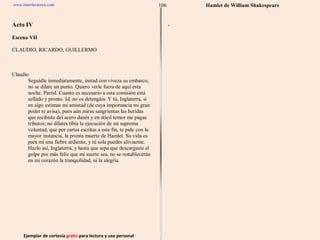 Ejemplar de cortesía  gratis  para lectura y uso personal 106 www.interlectores.com Hamlet de  William Shakespeare 