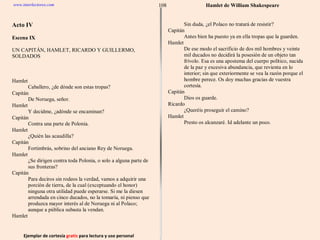 Ejemplar de cortesía  gratis  para lectura y uso personal 108 www.interlectores.com Hamlet de  William Shakespeare 