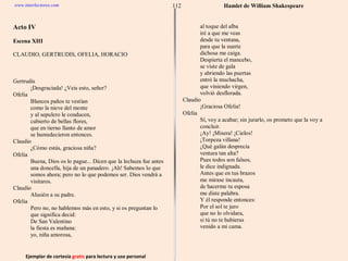 Ejemplar de cortesía  gratis  para lectura y uso personal 112 www.interlectores.com Hamlet de  William Shakespeare 