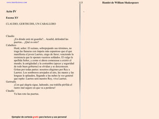Ejemplar de cortesía  gratis  para lectura y uso personal 115 www.interlectores.com Hamlet de  William Shakespeare 