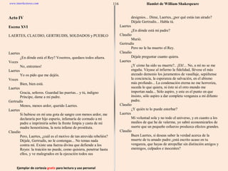 Ejemplar de cortesía  gratis  para lectura y uso personal 116 www.interlectores.com Hamlet de  William Shakespeare 