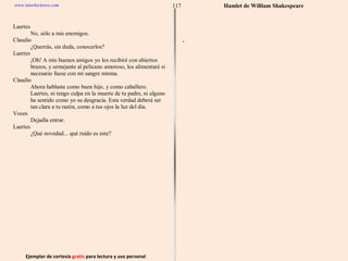 Ejemplar de cortesía  gratis  para lectura y uso personal 117 www.interlectores.com Hamlet de  William Shakespeare 