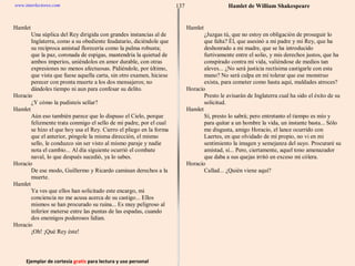 Ejemplar de cortesía  gratis  para lectura y uso personal 137 www.interlectores.com Hamlet de  William Shakespeare 