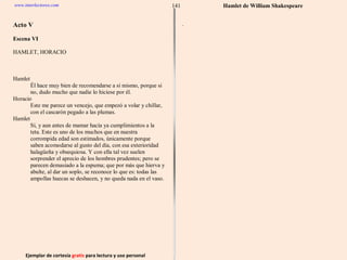 Ejemplar de cortesía  gratis  para lectura y uso personal 141 www.interlectores.com Hamlet de  William Shakespeare 