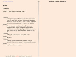 Ejemplar de cortesía  gratis  para lectura y uso personal 142 www.interlectores.com Hamlet de  William Shakespeare 