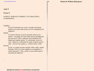 Ejemplar de cortesía  gratis  para lectura y uso personal 148 www.interlectores.com Hamlet de  William Shakespeare 