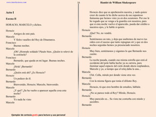 Ejemplar de cortesía  gratis  para lectura y uso personal 16 www.interlectores.com Hamlet de  William Shakespeare 
