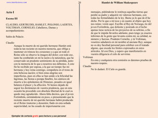 Ejemplar de cortesía  gratis  para lectura y uso personal 20 www.interlectores.com Hamlet de  William Shakespeare 