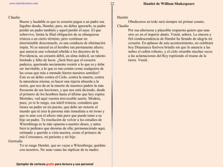 Ejemplar de cortesía  gratis  para lectura y uso personal 22 www.interlectores.com Hamlet de  William Shakespeare 