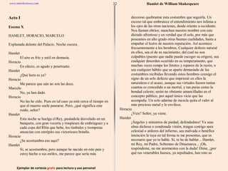 Ejemplar de cortesía  gratis  para lectura y uso personal 32 www.interlectores.com Hamlet de  William Shakespeare 