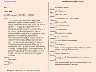 Ejemplar de cortesía  gratis  para lectura y uso personal 37 www.interlectores.com Hamlet de  William Shakespeare 