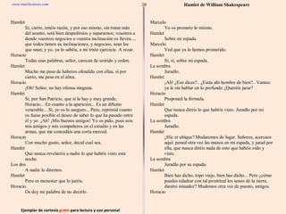 Ejemplar de cortesía  gratis  para lectura y uso personal 38 www.interlectores.com Hamlet de  William Shakespeare 