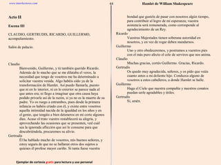 Ejemplar de cortesía  gratis  para lectura y uso personal 44 www.interlectores.com Hamlet de  William Shakespeare 