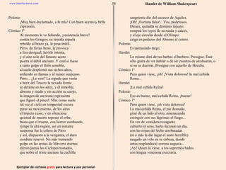 Ejemplar de cortesía  gratis  para lectura y uso personal 58 www.interlectores.com Hamlet de  William Shakespeare 