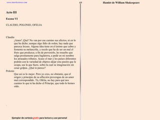 Ejemplar de cortesía  gratis  para lectura y uso personal 69 www.interlectores.com Hamlet de  William Shakespeare 