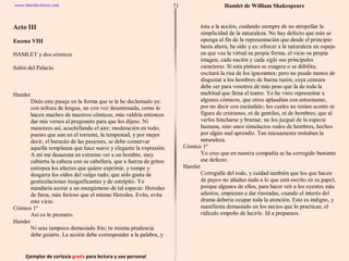 Ejemplar de cortesía  gratis  para lectura y uso personal 71 www.interlectores.com Hamlet de  William Shakespeare 