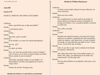 Ejemplar de cortesía  gratis  para lectura y uso personal 81 www.interlectores.com Hamlet de  William Shakespeare 