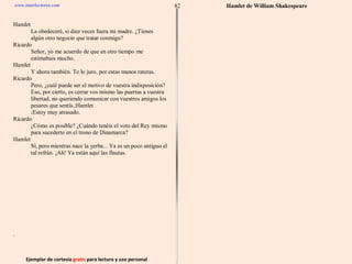 Ejemplar de cortesía  gratis  para lectura y uso personal 82 www.interlectores.com Hamlet de  William Shakespeare 