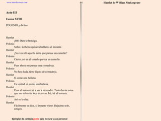 Ejemplar de cortesía  gratis  para lectura y uso personal 84 www.interlectores.com Hamlet de  William Shakespeare 