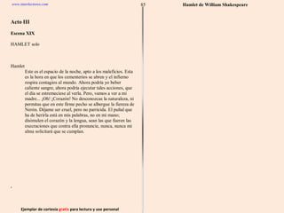 Ejemplar de cortesía  gratis  para lectura y uso personal 85 www.interlectores.com Hamlet de  William Shakespeare 
