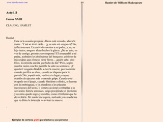 Ejemplar de cortesía  gratis  para lectura y uso personal 89 www.interlectores.com Hamlet de  William Shakespeare 