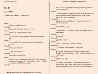 Ejemplar de cortesía  gratis  para lectura y uso personal 92 www.interlectores.com Hamlet de  William Shakespeare 