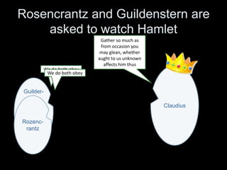 Ophelia goes mad
Gertrude
Horatio
Ophelia
Claudius
Tomorrow is St.
Valentine’s day…
young men may do it
if they come to it,
by…
 