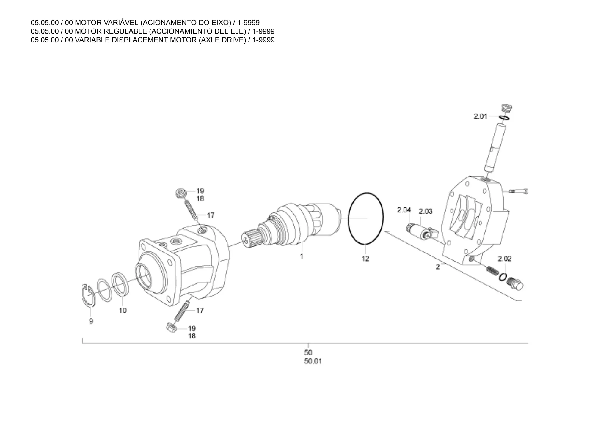 05.05.00 / 00 MOTOR VARIÁVEL (ACIONAMENTO DO EIXO) / 1-9999
05.05.00 / 00 MOTOR REGULABLE (ACCIONAMIENTO DEL EJE) / 1-9999
05.05.00 / 00 VARIABLE DISPLACEMENT MOTOR (AXLE DRIVE) / 1-9999
 