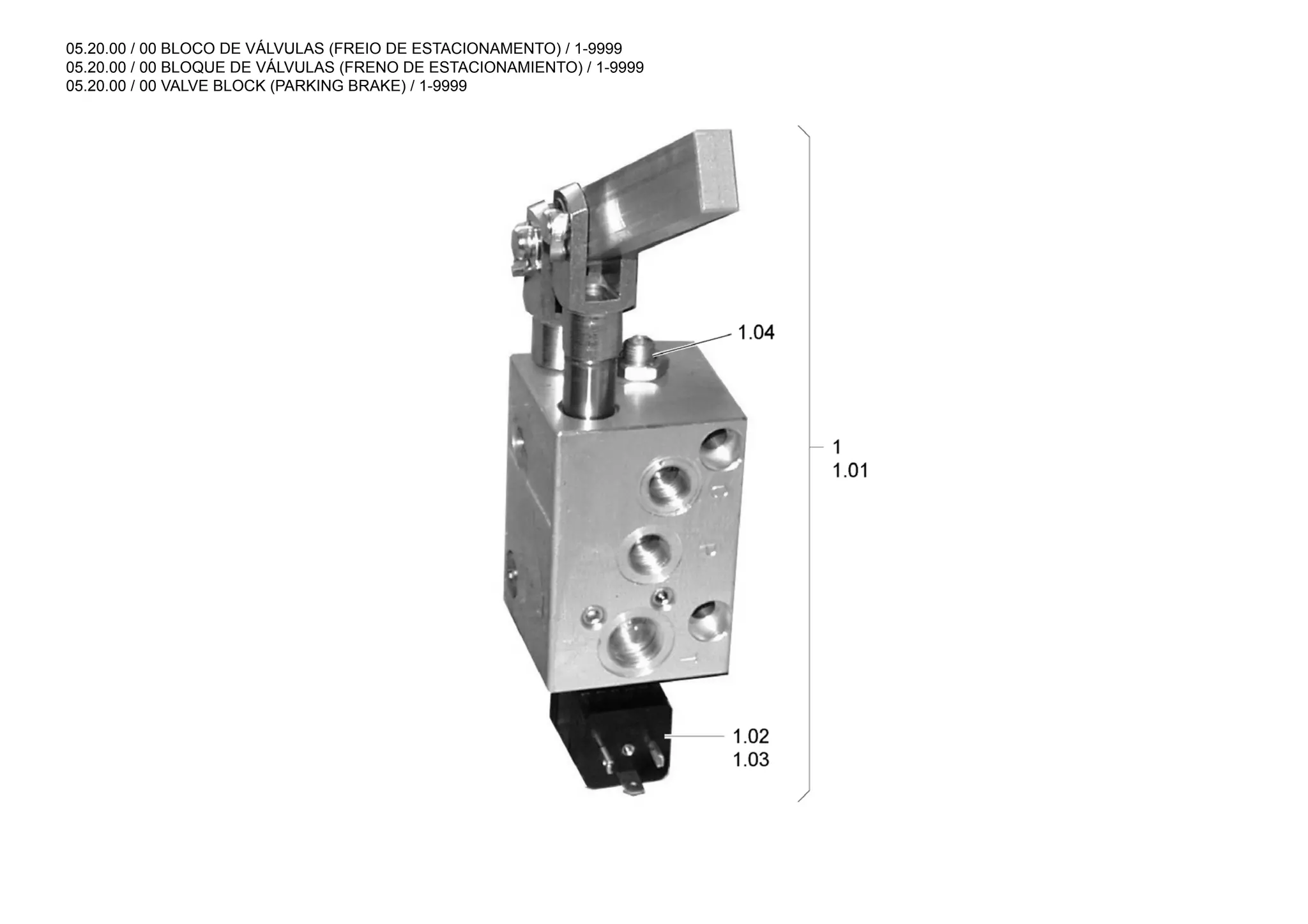 05.20.00 / 00 BLOCO DE VÁLVULAS (FREIO DE ESTACIONAMENTO) / 1-9999
05.20.00 / 00 BLOQUE DE VÁLVULAS (FRENO DE ESTACIONAMIENTO) / 1-9999
05.20.00 / 00 VALVE BLOCK (PARKING BRAKE) / 1-9999
 