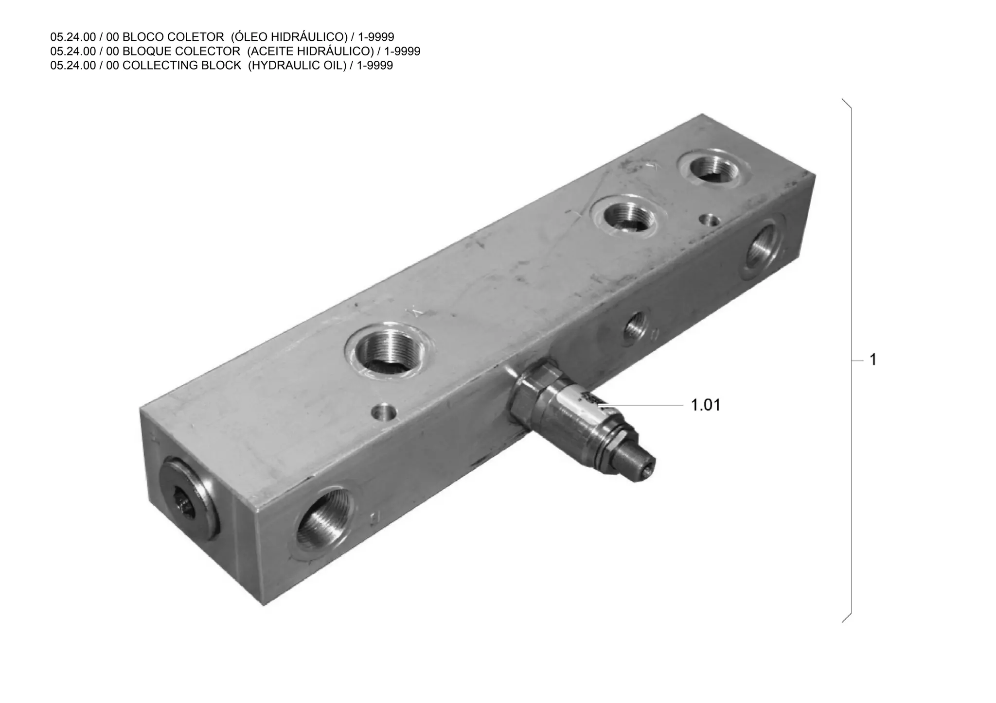 05.24.00 / 00 BLOCO COLETOR (ÓLEO HIDRÁULICO) / 1-9999
05.24.00 / 00 BLOQUE COLECTOR (ACEITE HIDRÁULICO) / 1-9999
05.24.00 / 00 COLLECTING BLOCK (HYDRAULIC OIL) / 1-9999
 